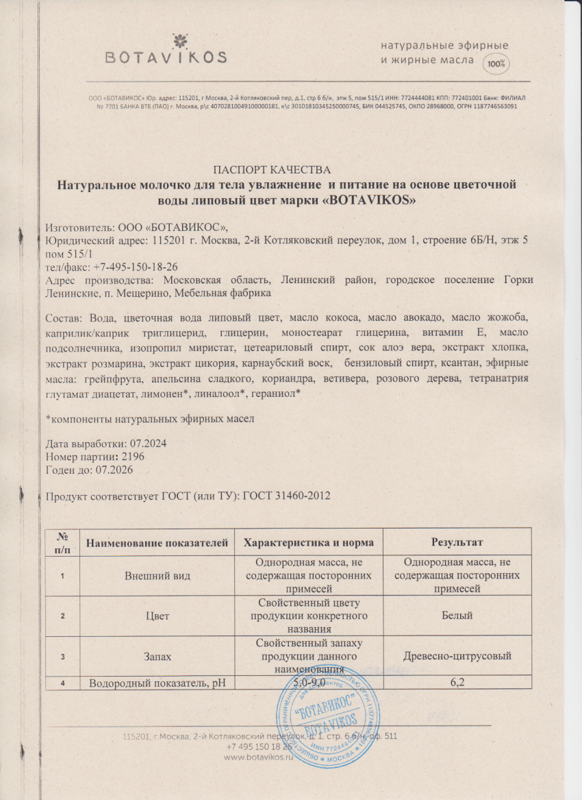 Паспорт №072024